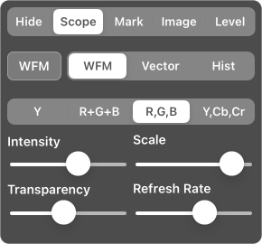 Display settings - Scope panel