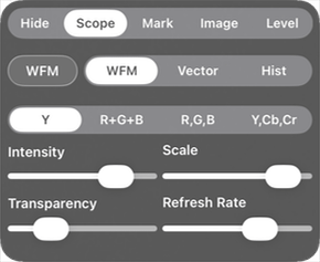 Display settings - Scope panel